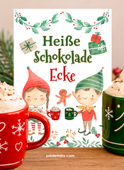 Heiße Schokolade Schild Vorlage