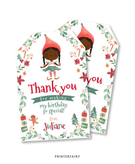 Elf Christmas Favor Tags