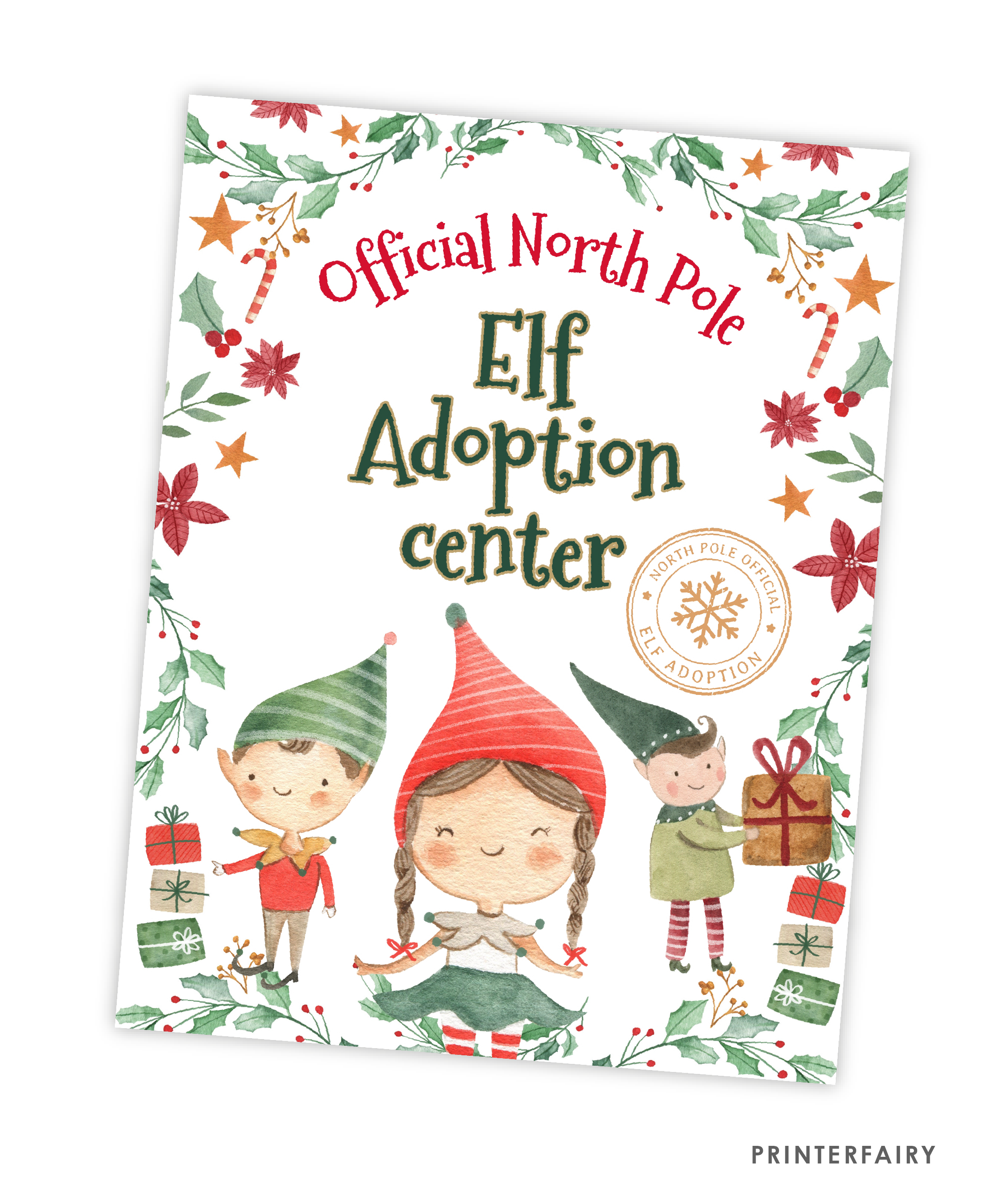 Elf Adoption Sign and Certificate
