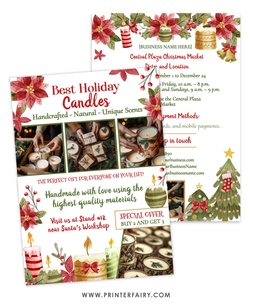 Christmas market printable flyer template