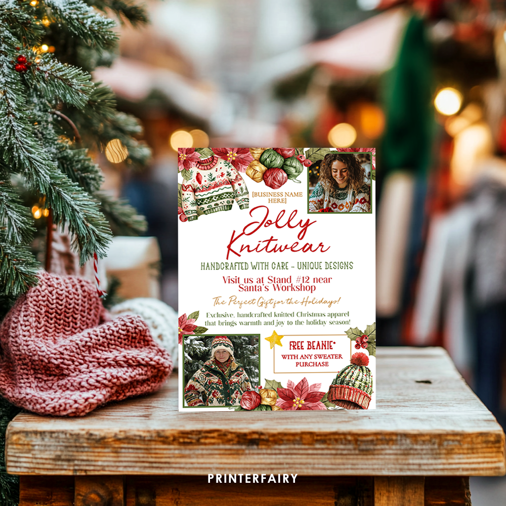 Knitwear & Holiday Clothing - Christmas Market Flyer Template