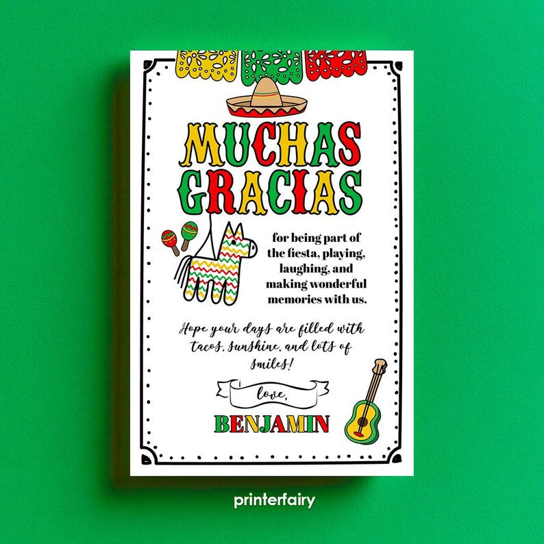 Mexican Fiesta Thank You Card