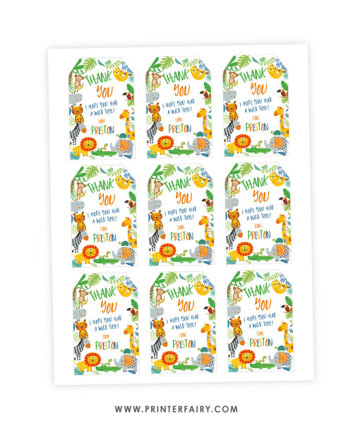 Color Jungle Favor Tags