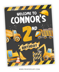 Construction Birthday Welcome Sign