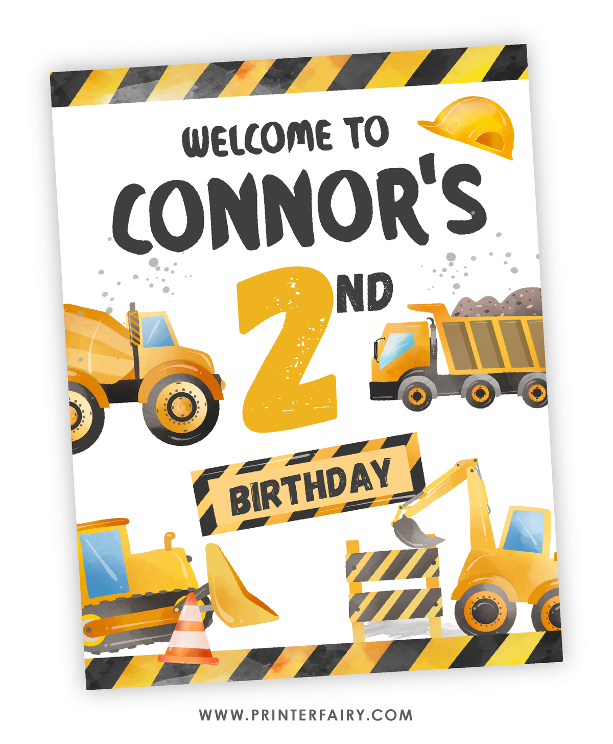 Construction Birthday Welcome Sign