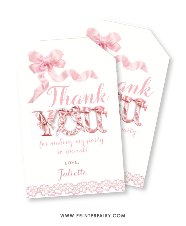 Coquette Party Favor Tags