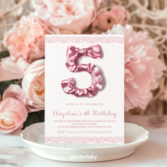 Coquette 5th Birthday Party Invitation