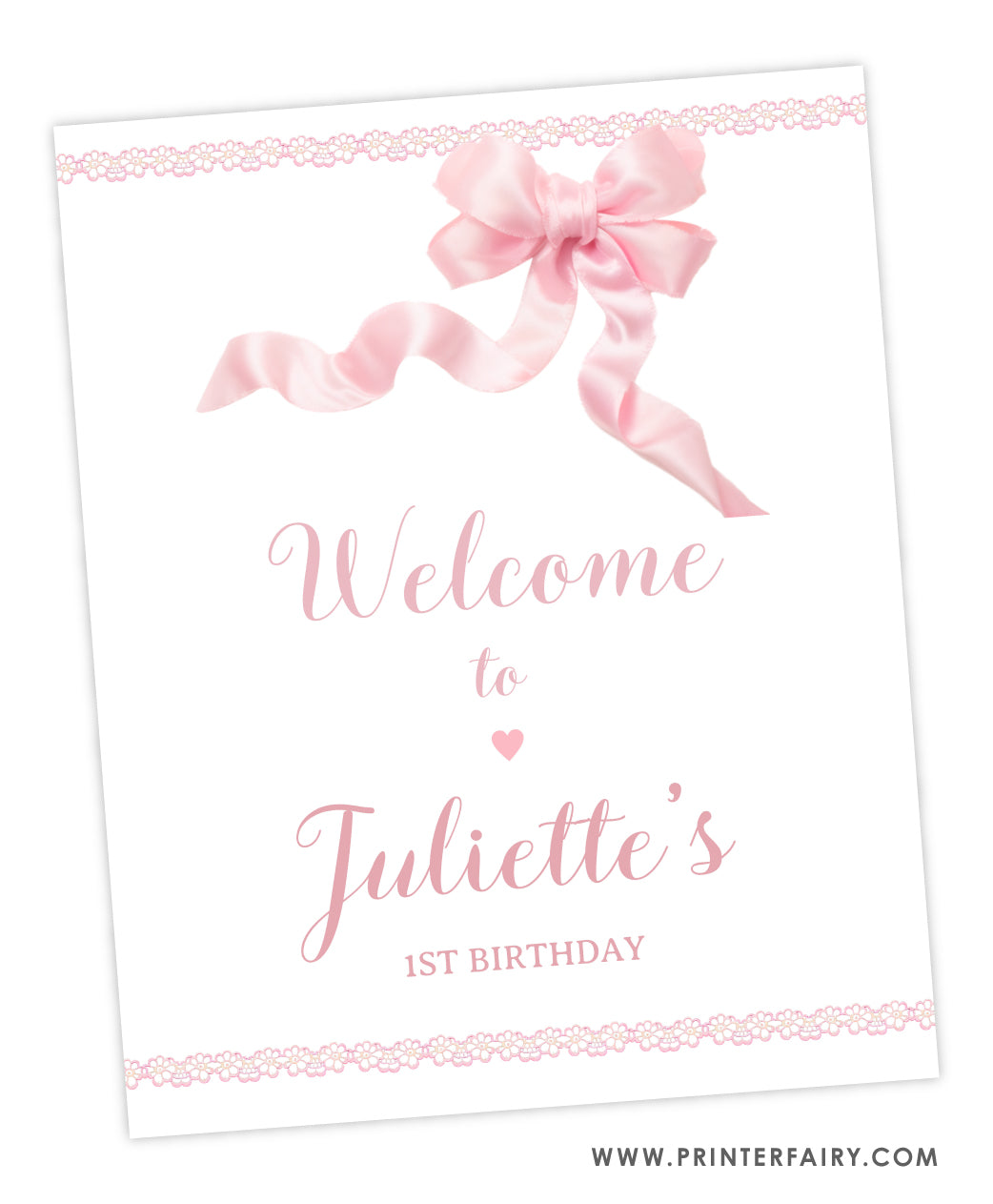 Coquette Party Welcome Sign