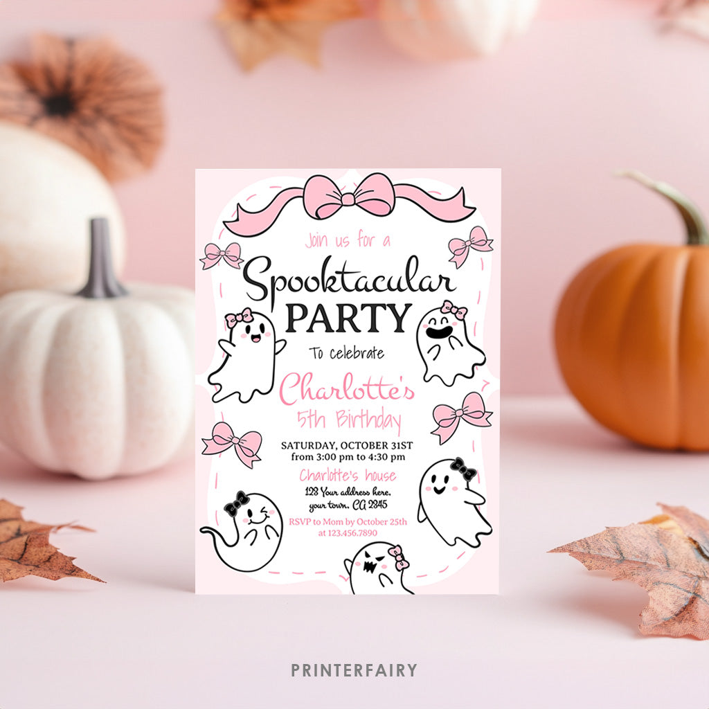 Coquette Ghost Spooktacular party Invitation