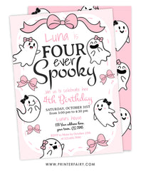 Coquette Ghost Four ever spooky Invitation