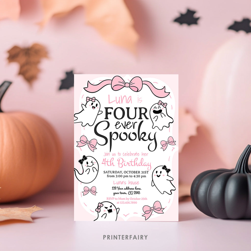 Coquette Ghost Four ever spooky Invitation