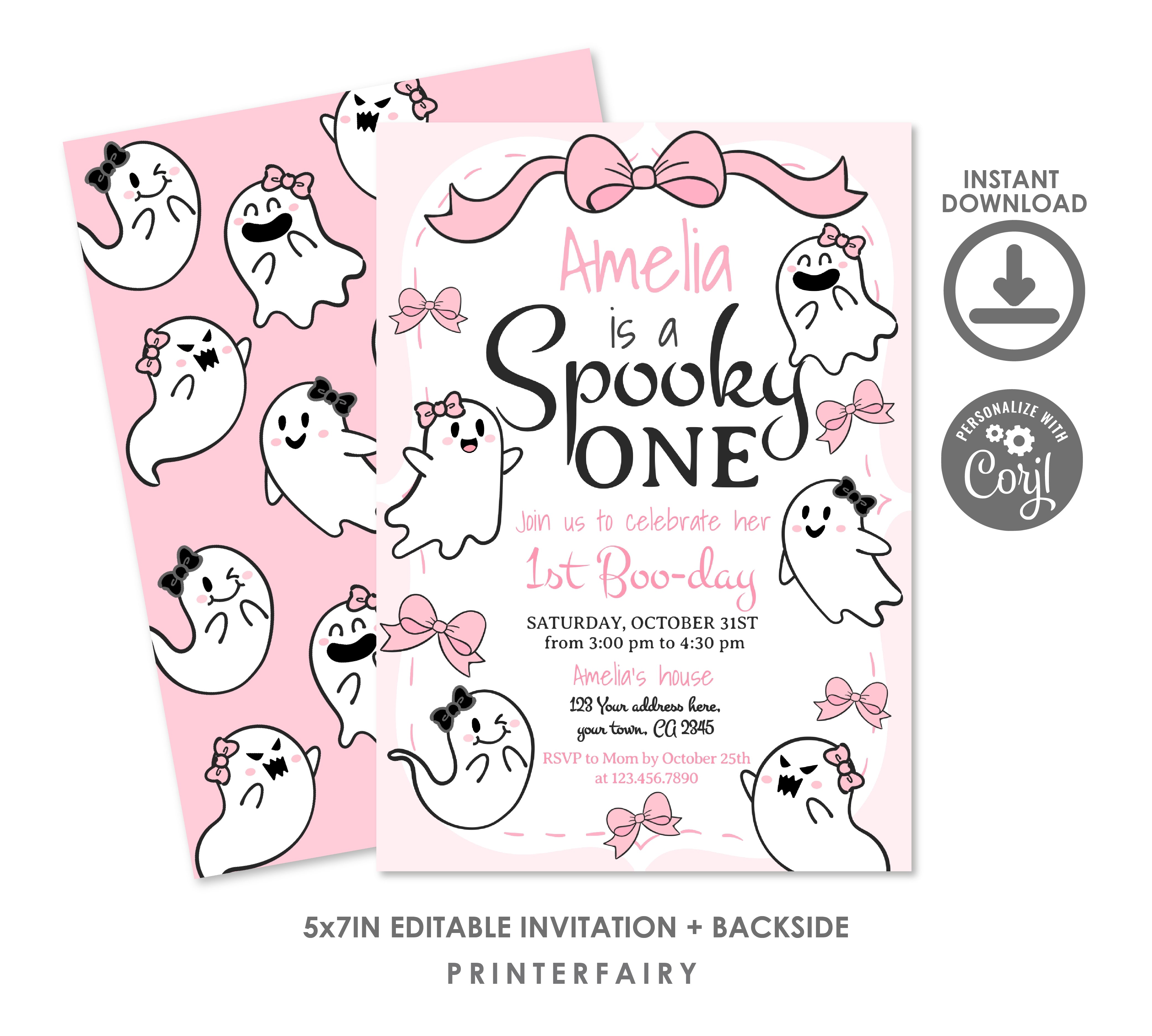 Coquette Ghost Spooky One Invitation