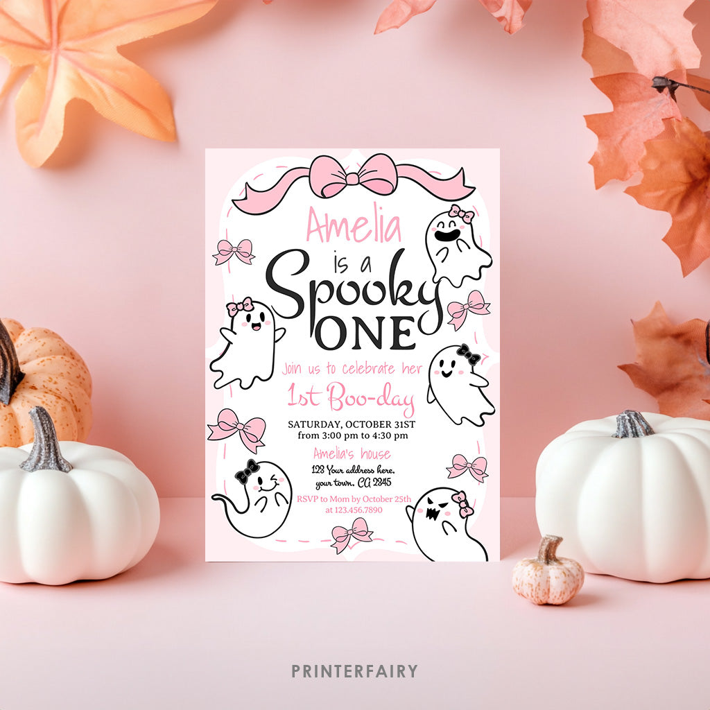 Coquette Ghost Spooky One Invitation