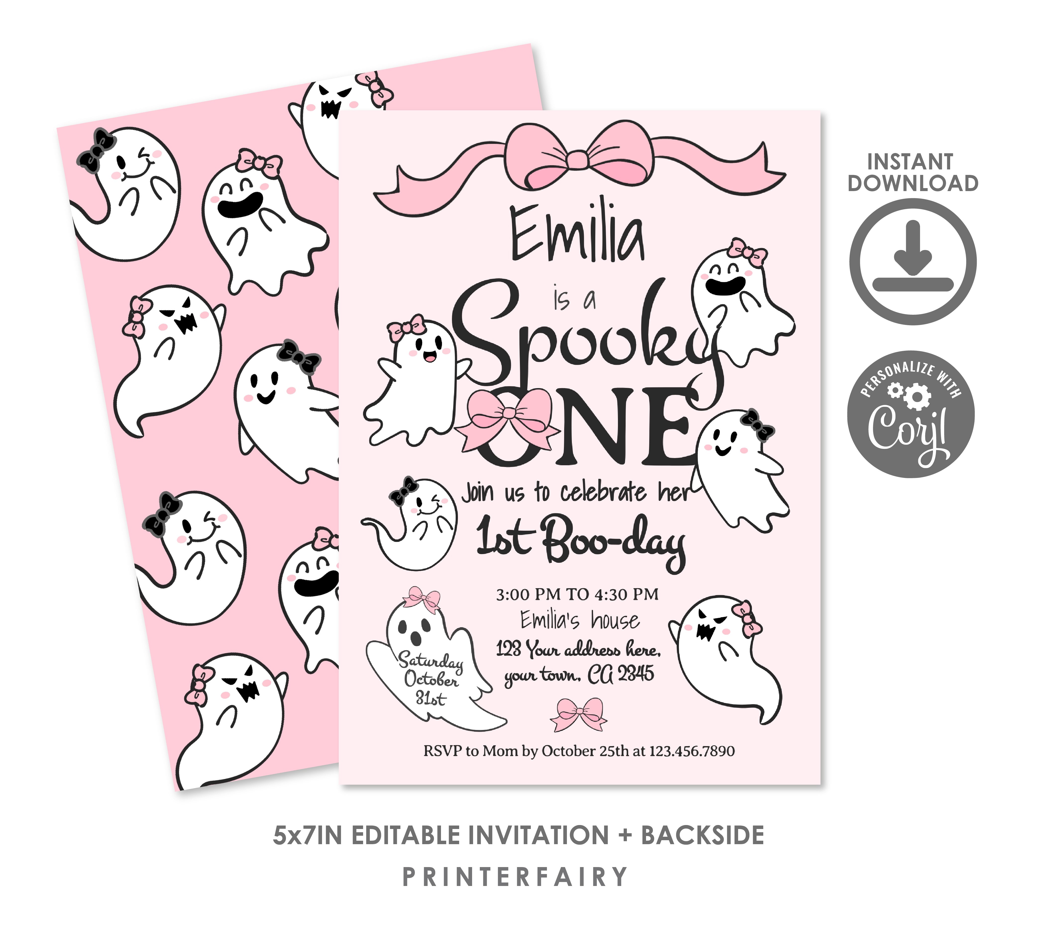 Coquette Ghost Spooky One Invitation