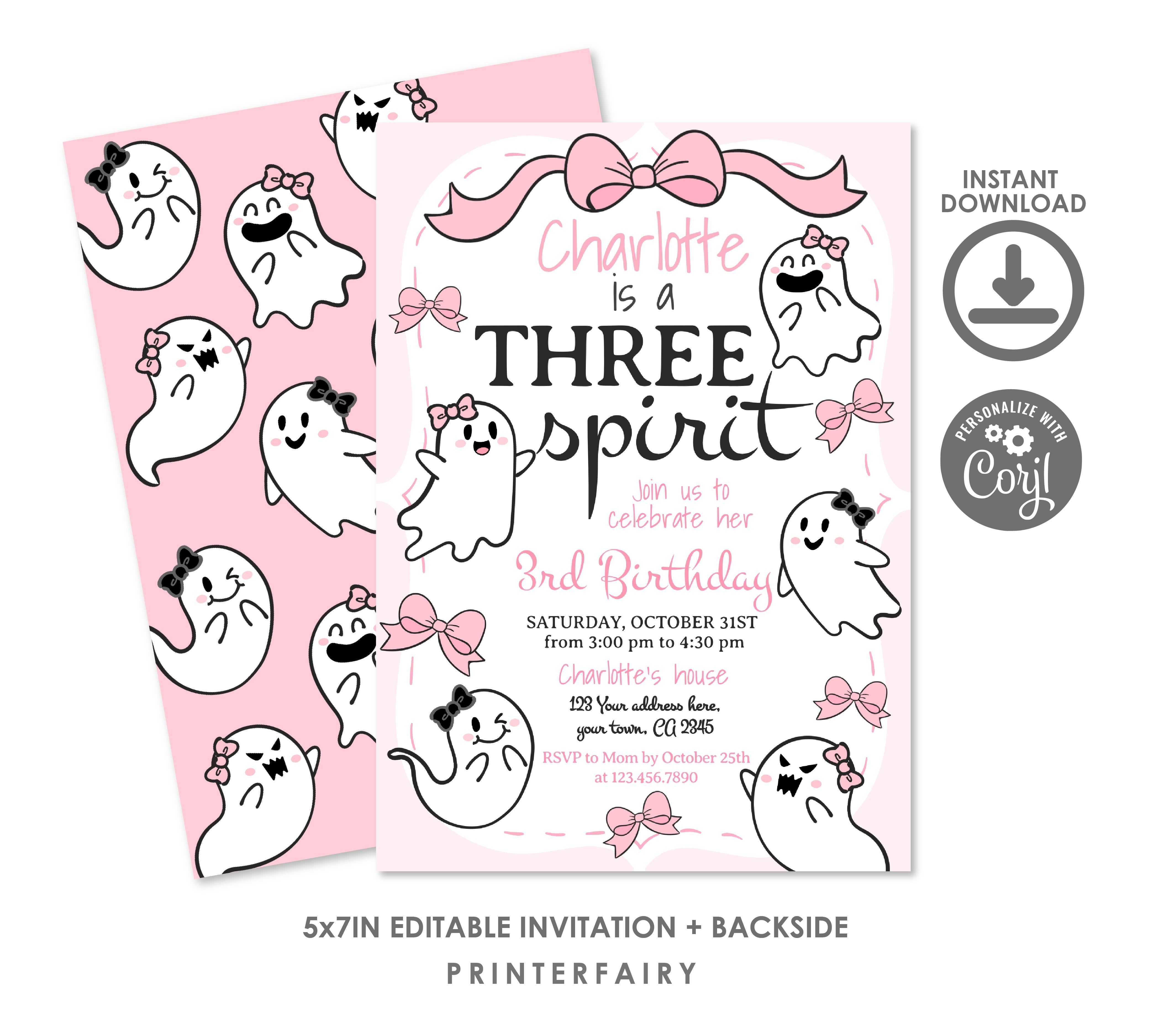 Coquette Ghost Three Spirit Invitation