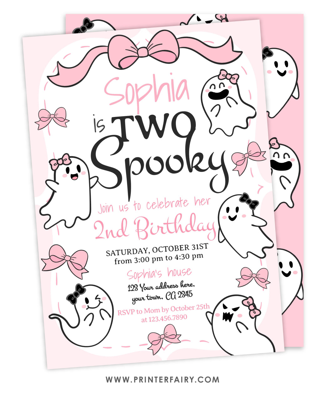 Coquette Ghost Two Spooky Invitation