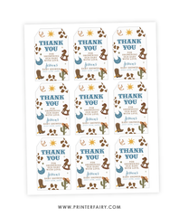 Cowboy Baby Shower Favor Tags