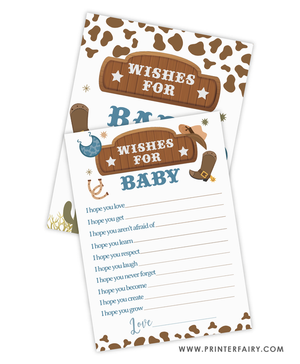 Cowboy Baby Shower Wishes for Baby