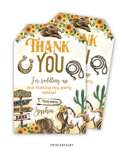 Cowgirl Favor Tags