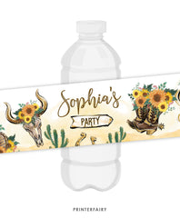 Cowgirl Water Bottle Label