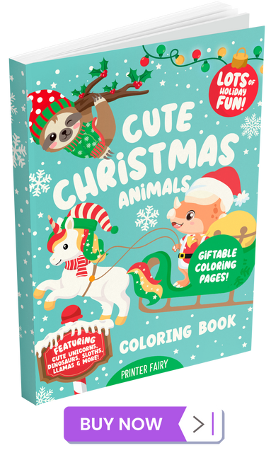 Cute Christmas Animals Coloring Book