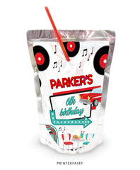 Diner Party Drink Pouch Label