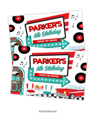 Diner Party Favor Box Label