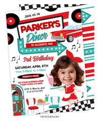 Diner Birthday Party Invitation with Photo