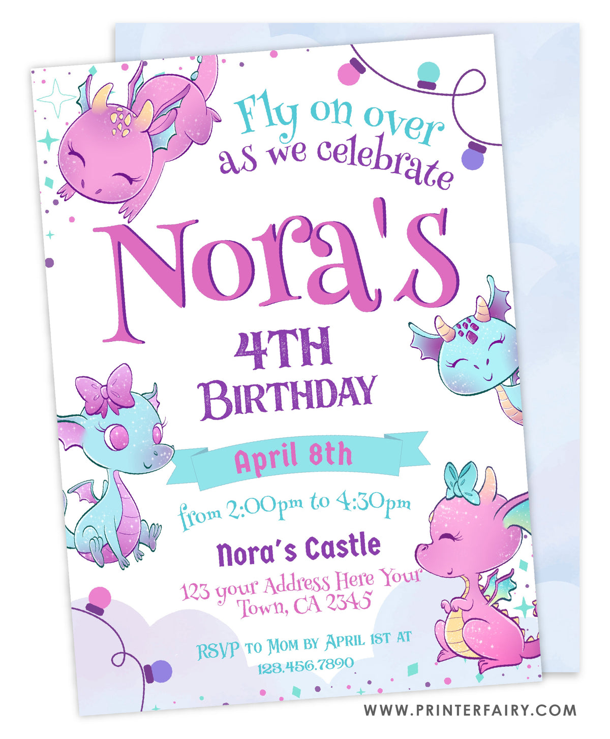 Dragon Birthday Party Invitation