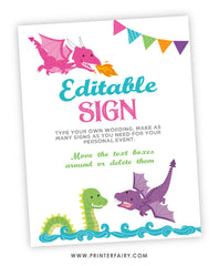 Dragon Editable Sign