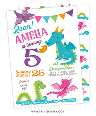 Dragon Birthday Party Invitation