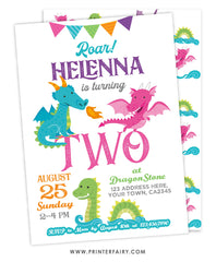 Dragon 2nd Birthday Invitation