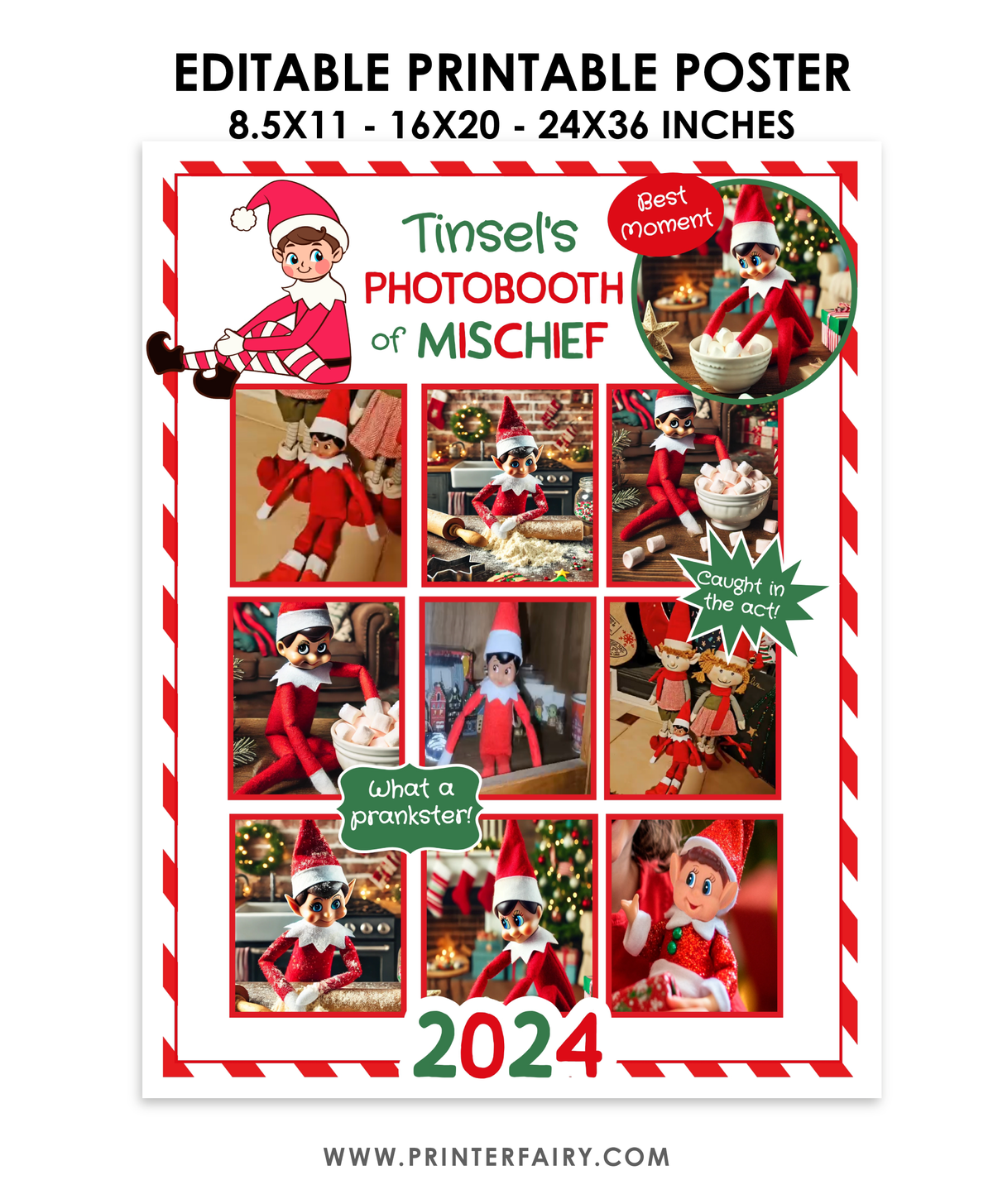 Elf Mischief Photobooth Poster