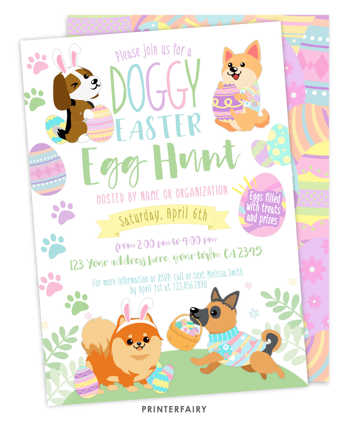 Easter Puppy Egg Hunt Invitation