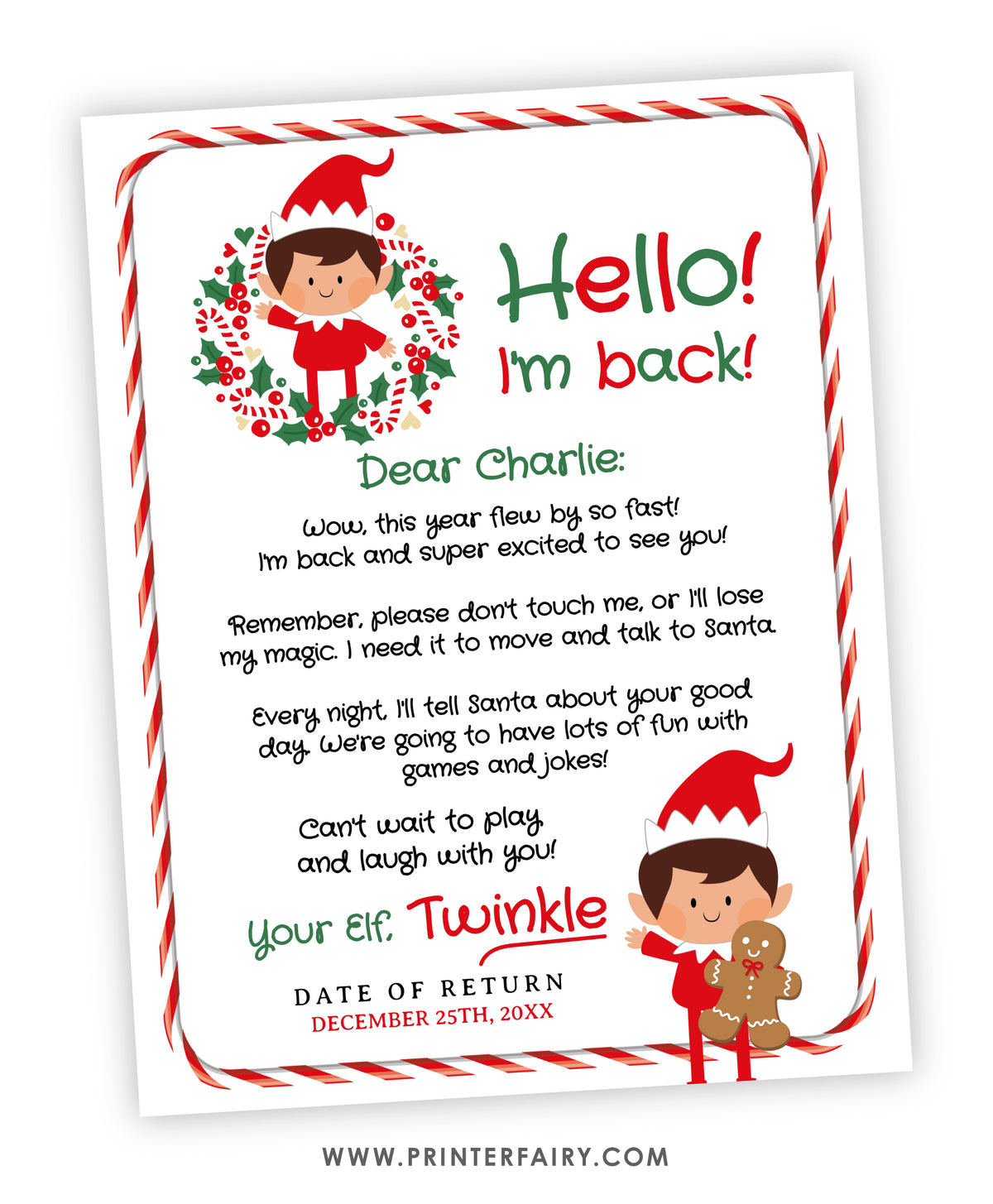 Christmas Elf Arrival Letter