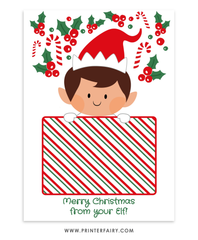 Elf giftcard printable template