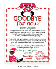 Elf on the Shelf goodbye printable letter