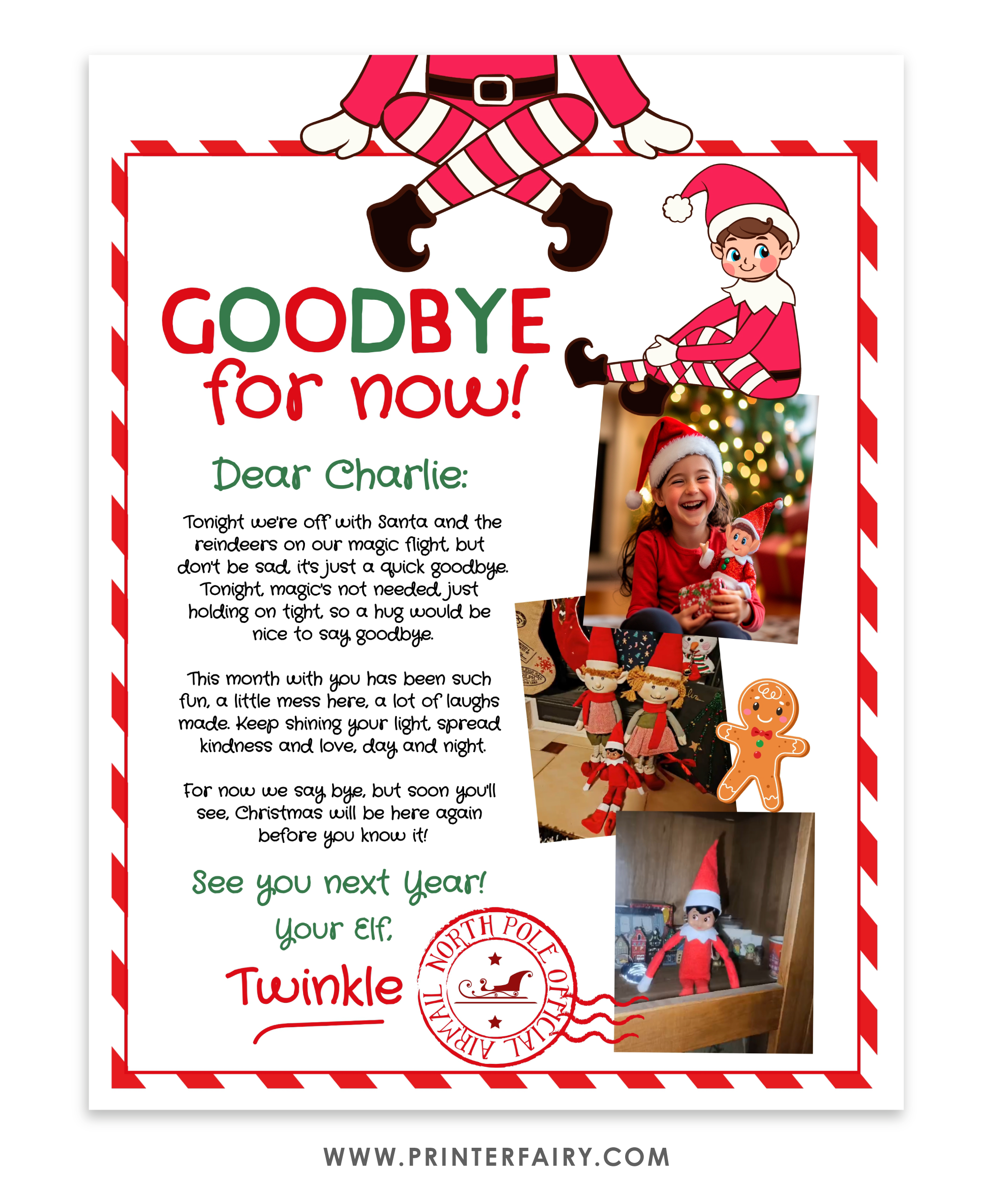 Elf shelf goodbye letter