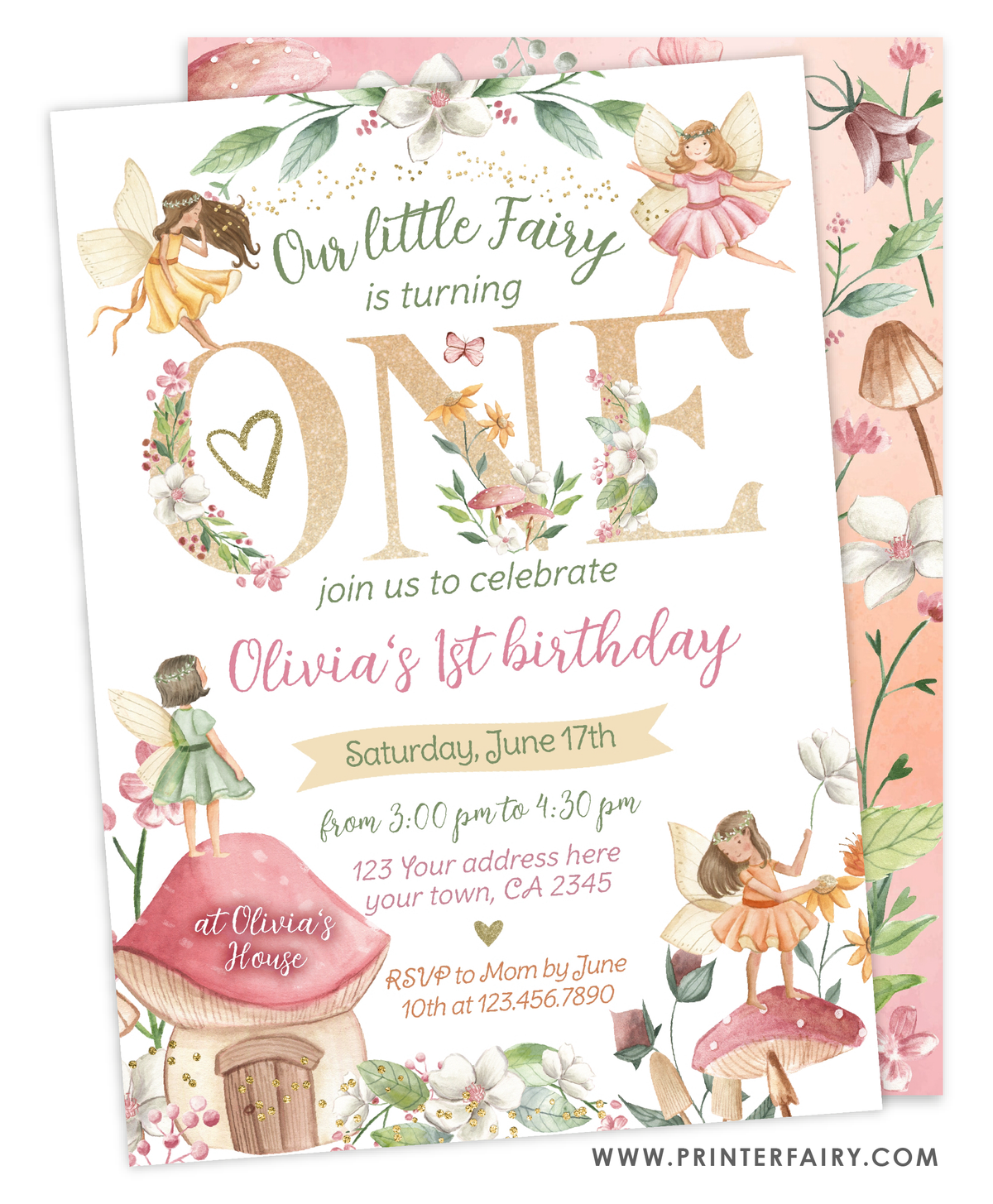 Fairytale First Birthday Invitation