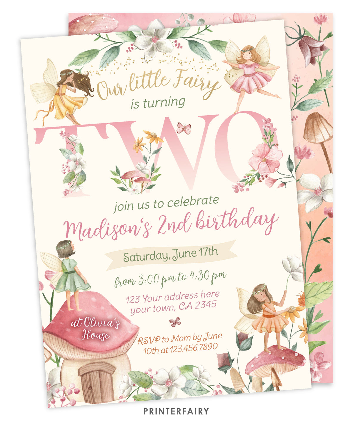 Fairytale Second Birthday Invitation