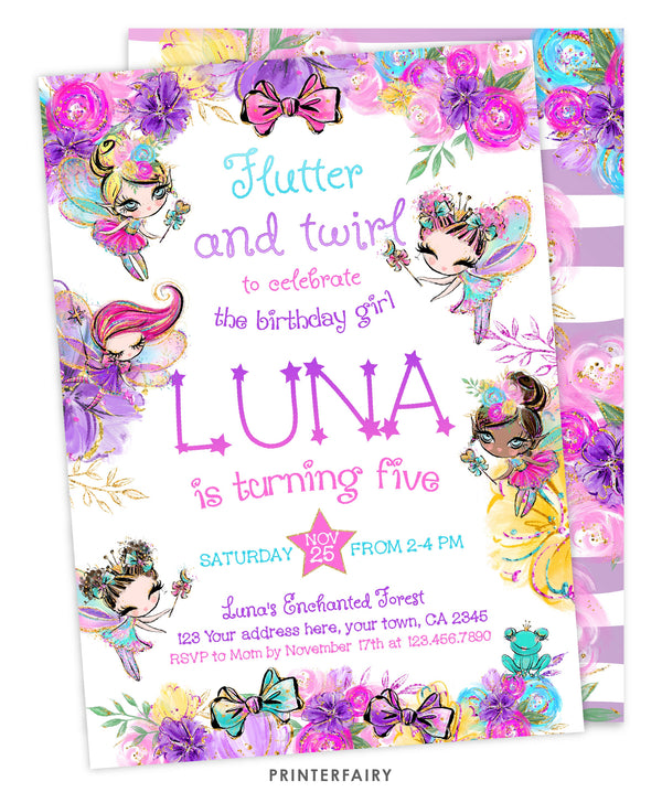Fairy Birthday Party Invitation