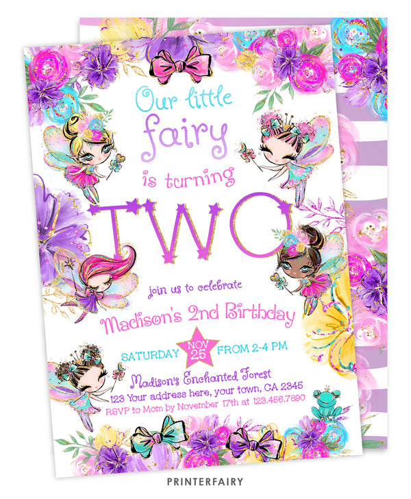 Fairy Second Birthday Party Invitation