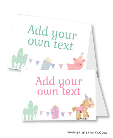 Farm Birthday Party Food Tents