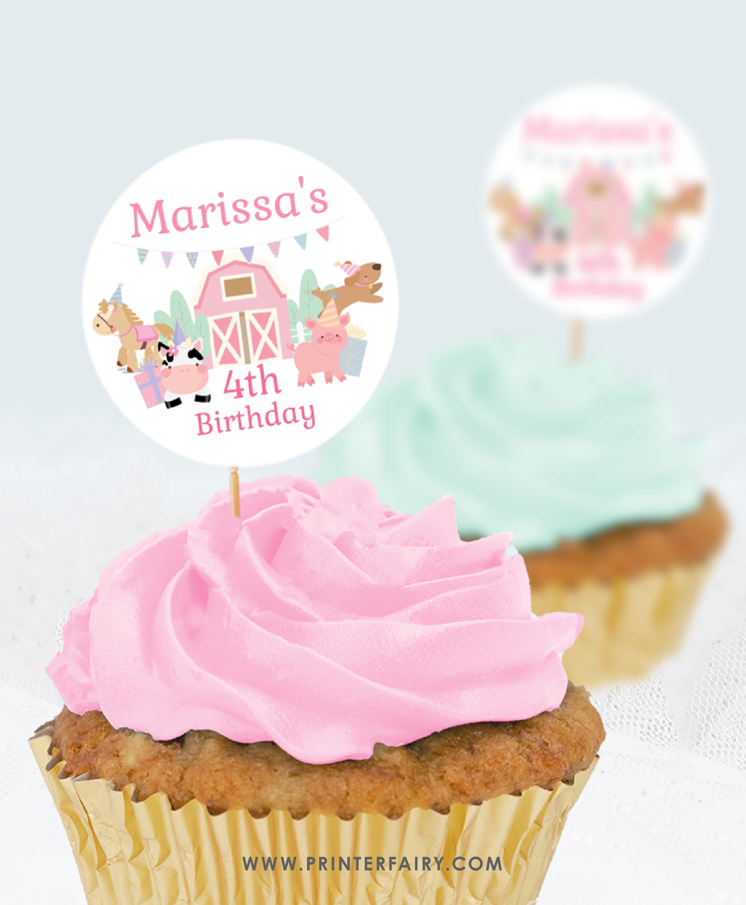 Farm Birthday Party Toppers