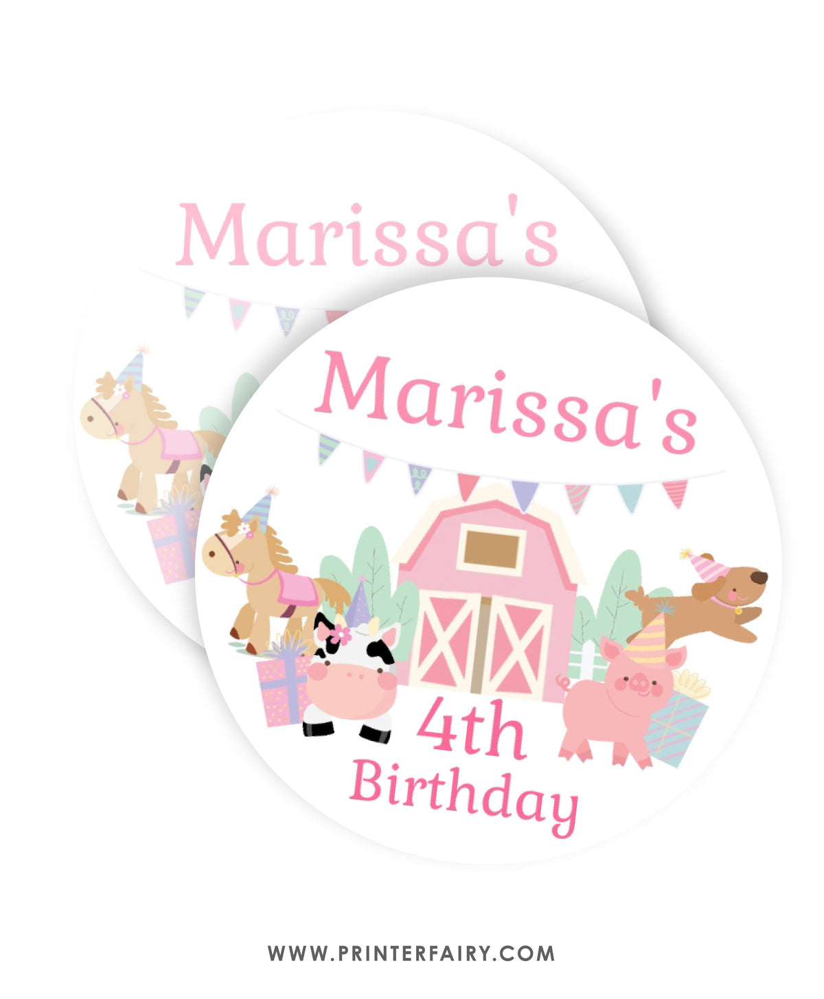 Farm Birthday Party Toppers