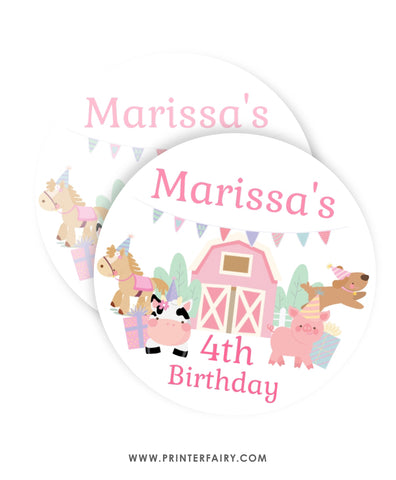 Farm Birthday Party Toppers