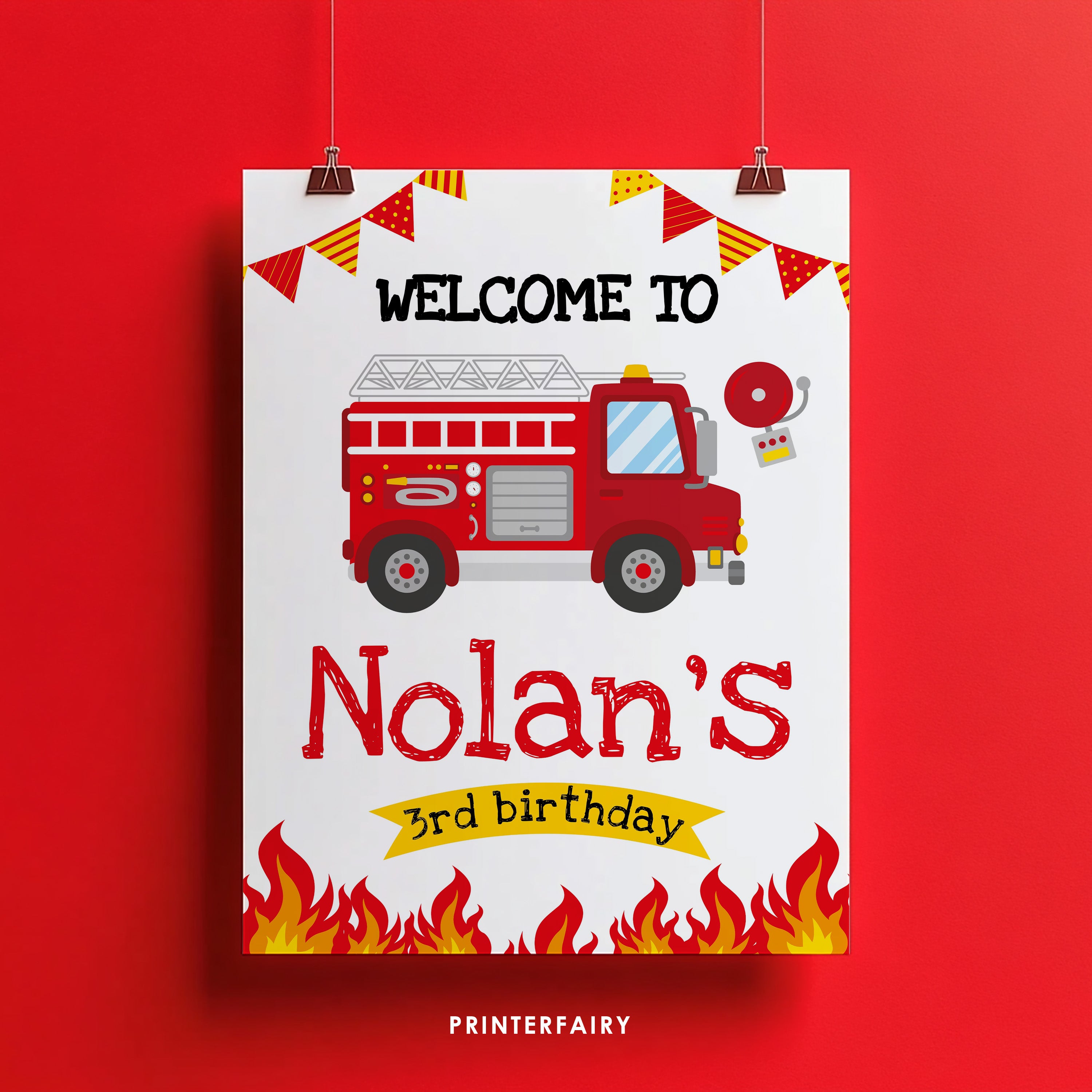 Firefighter Party Welcome Sign