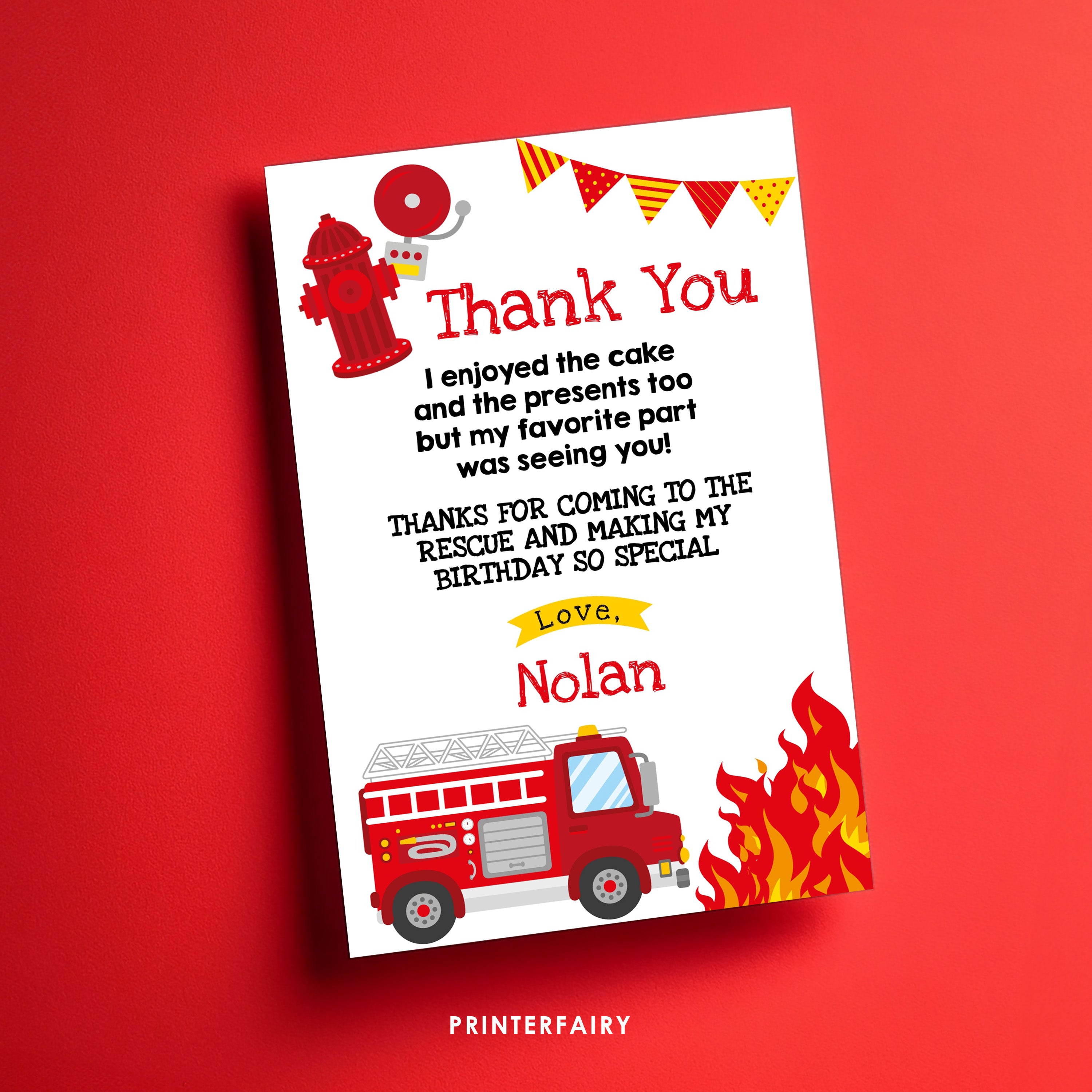 Firefighter Thank You Card