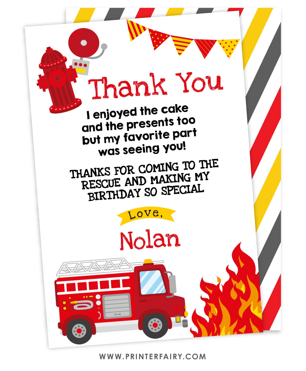 Firefighter Thank You Card