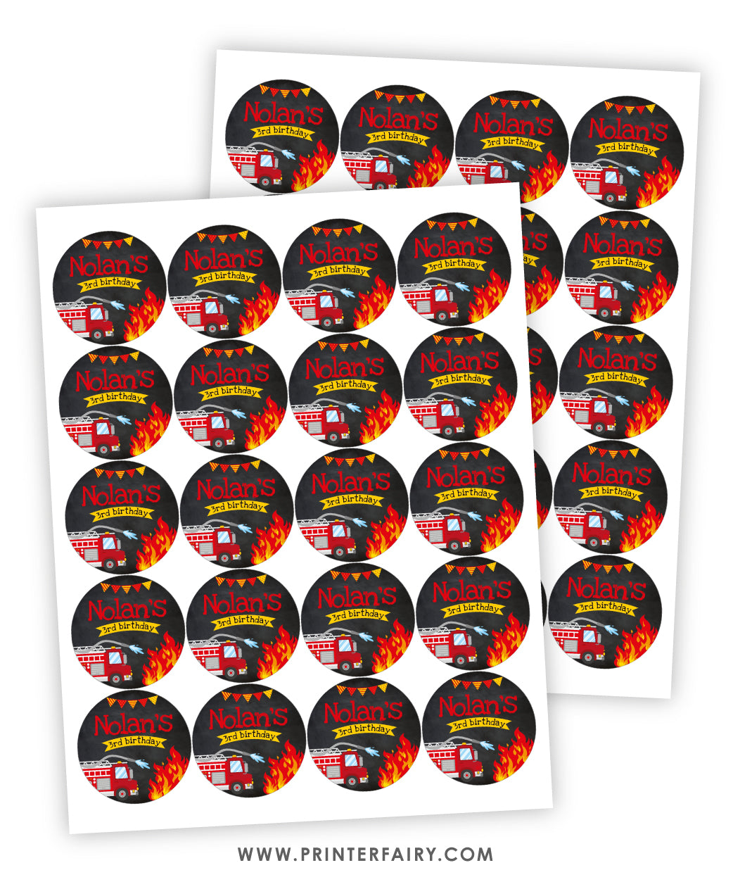 Firefighter Editable Toppers